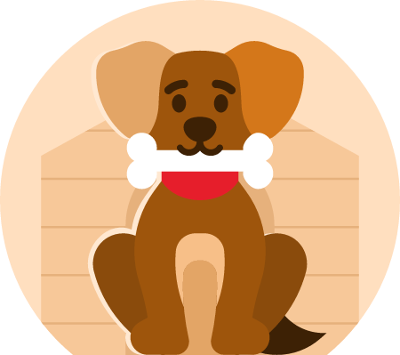 Dog Playfully Holding Bone in Mouth