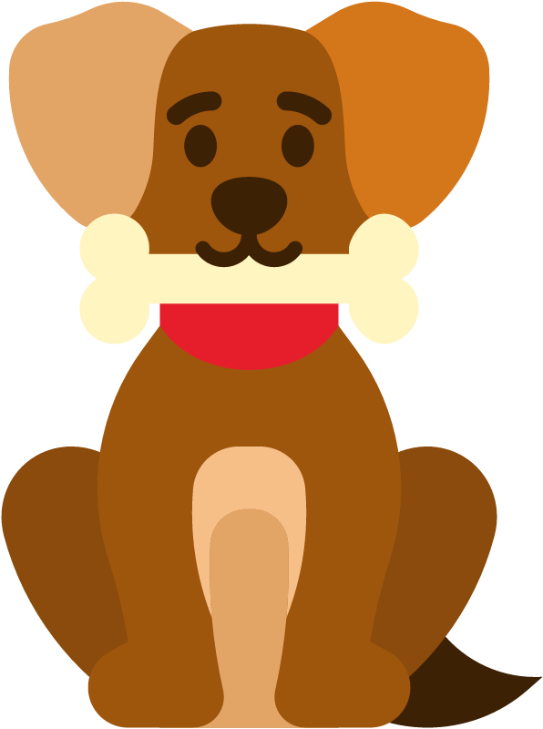 Dog Playfully Holding Bone in Mouth