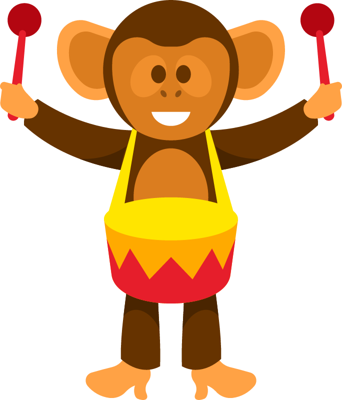 Drumming Monkey Performing a Beat