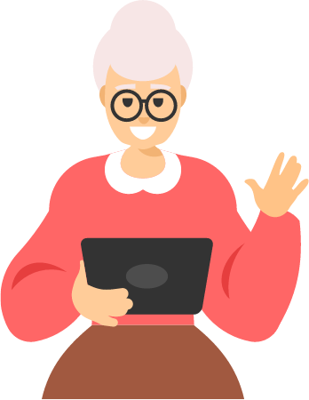 Elderly Woman Using Digital Tablet