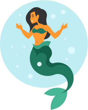 Elegant Mermaid with a Fish Tail