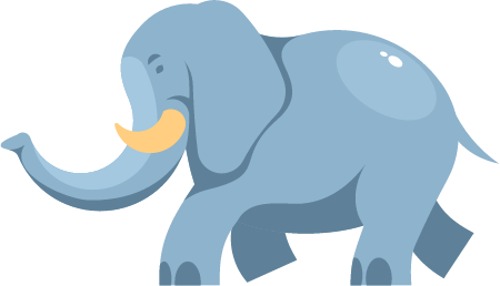 Elephant in Active Motion