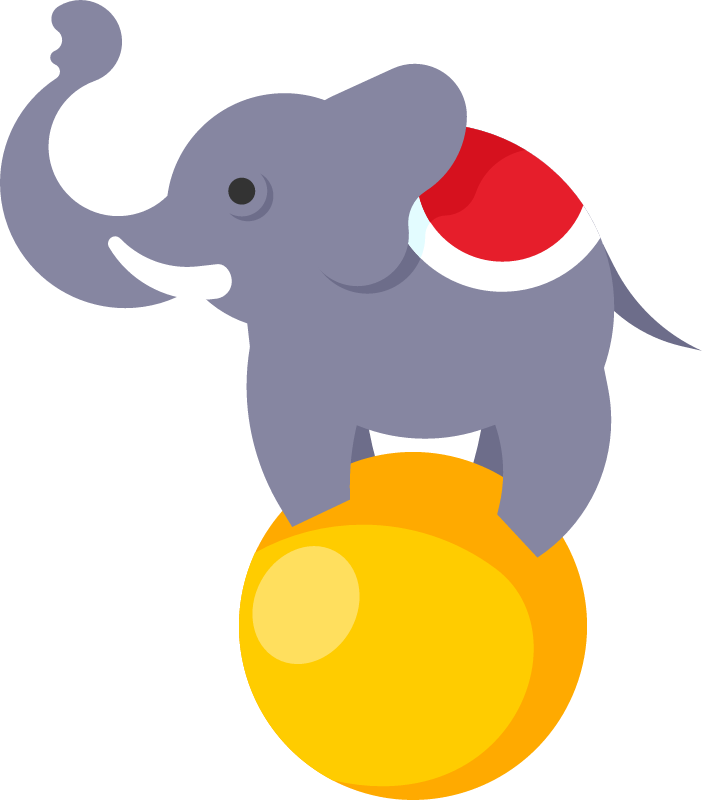 Elephant Performing on Ball at Circus