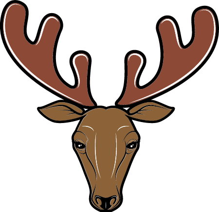 Elk Head in Cartoon Representation