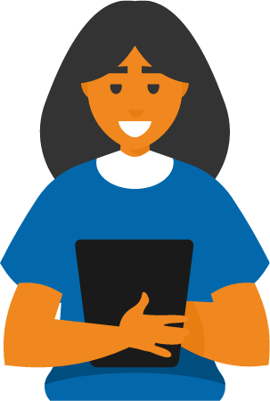 Girl with a tablet