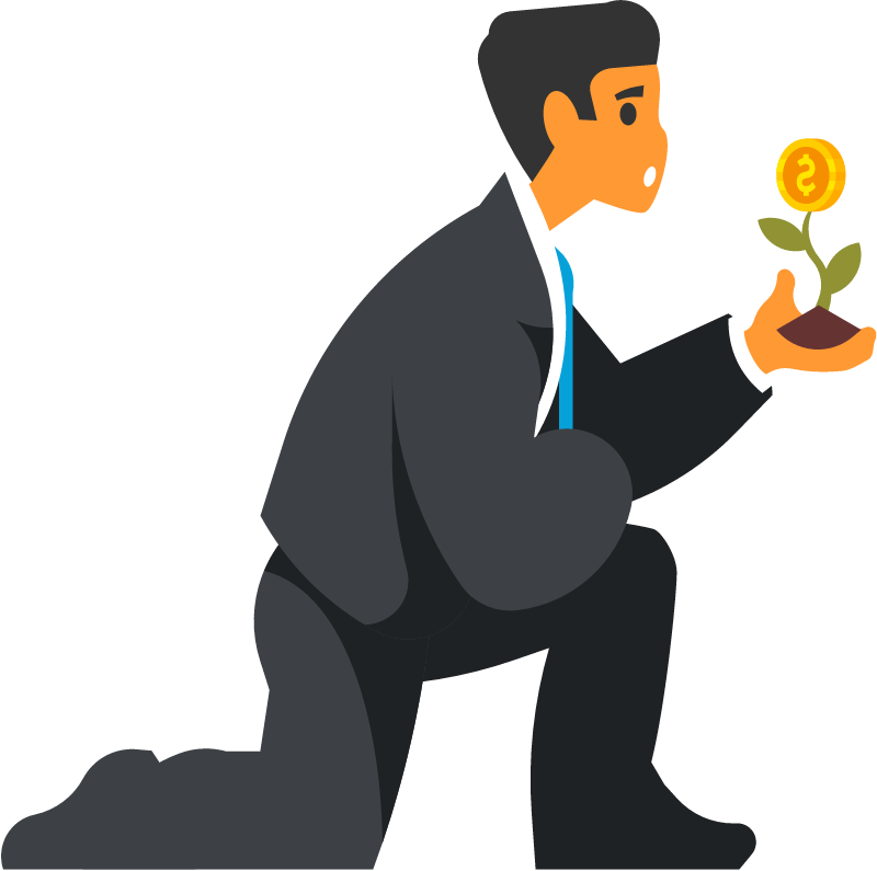 Entrepreneur Nurturing a Money Sprout