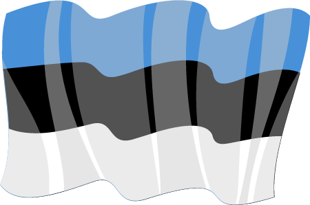 Estonian National Flag Displayed with Waving Effect
