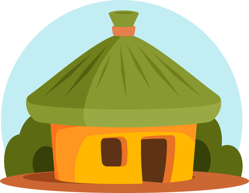 Exotic Tropical Building with Green Roof