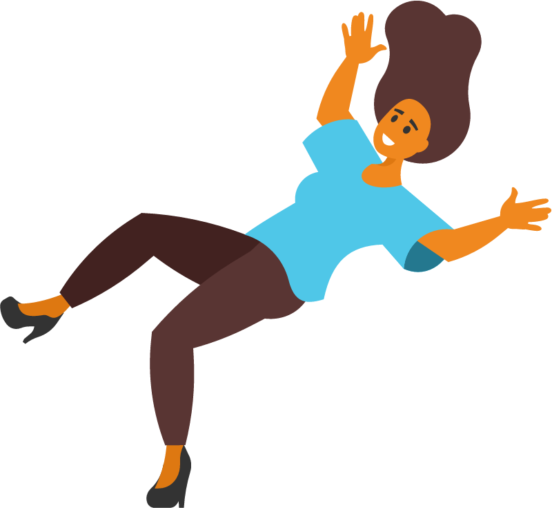 Falling Woman in Dramatic Pose