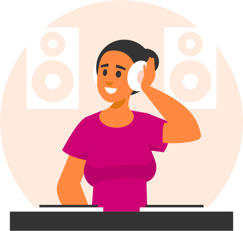 Female DJ Performing at Party