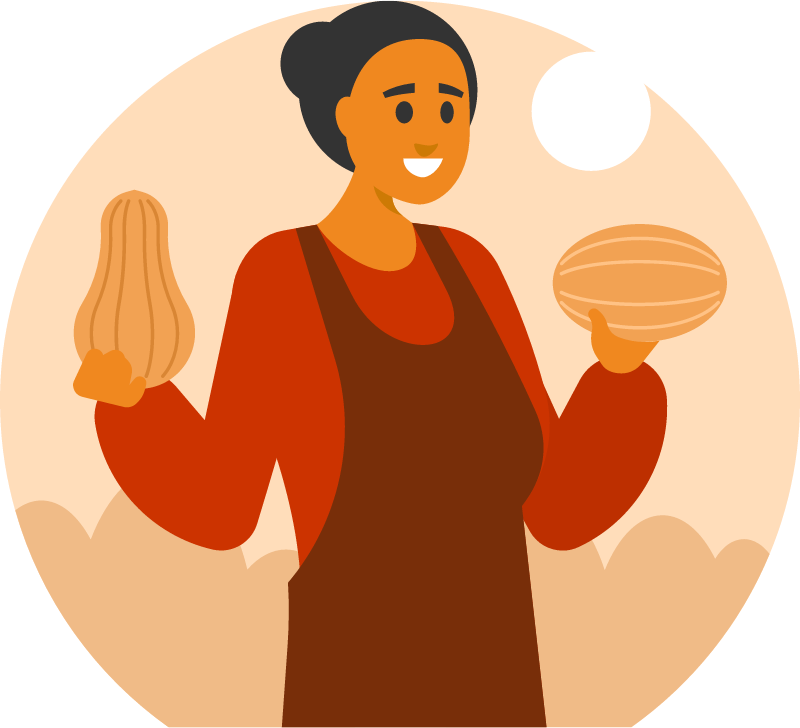 Female Farmer Carrying Fresh Vegetables