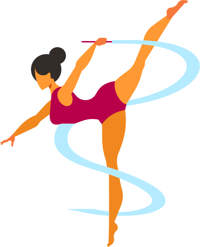 Female Gymnast Displaying Athletic Moves
