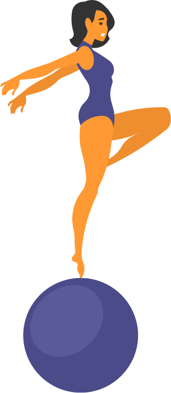 Female Gymnast Performing Balancing Act