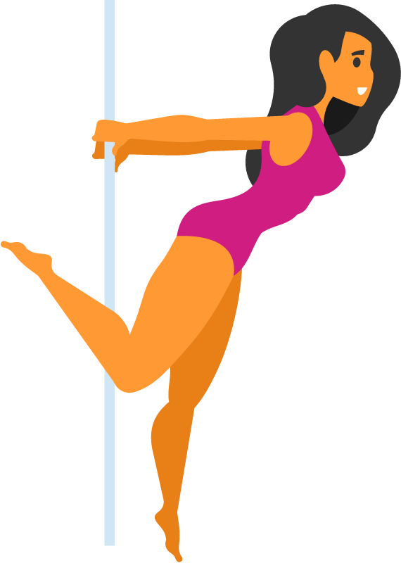 Female Pole Dancer Performing