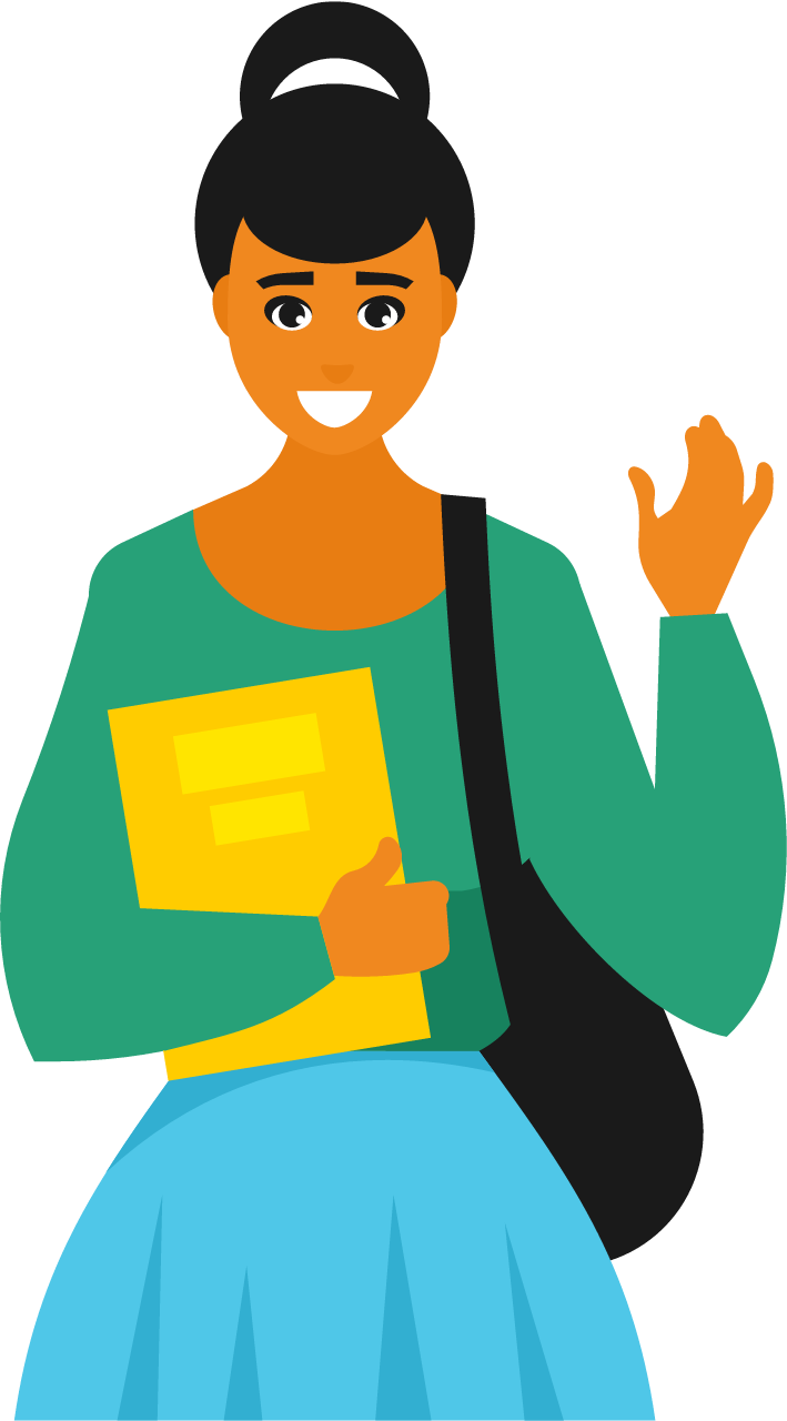 Female Student with Book Ready to Study