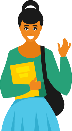 Female Student with Book Ready to Study