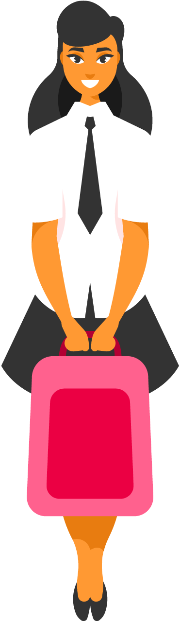 Female Student with Pink Backpack