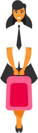 Female Student with Pink Backpack