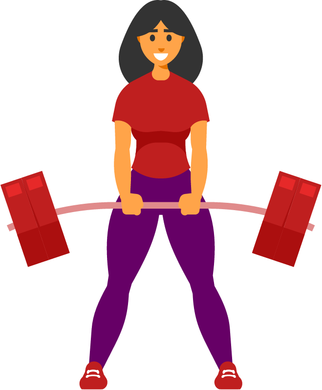 Female Weightlifter Performing Deadlift