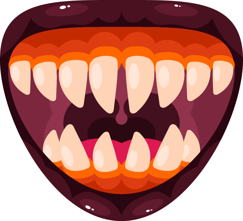 Ferocious Monster Displaying Sharp Teeth