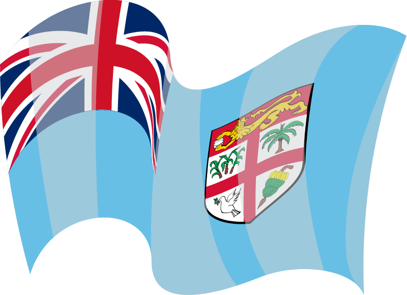 Fiji National Flag Waving Gracefully