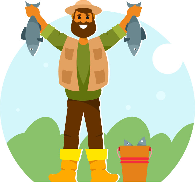 Fisherman Displaying His Catch
