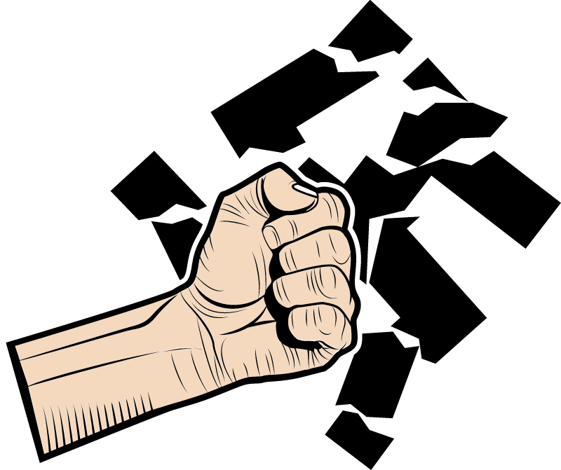 Fist Smashing Swastika Symbol