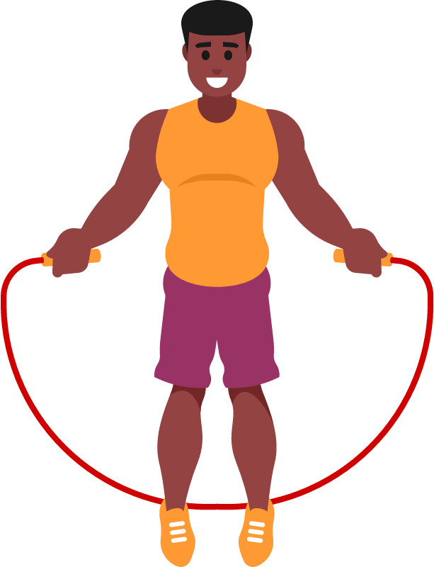 Fit Man Exercising with Jump Rope