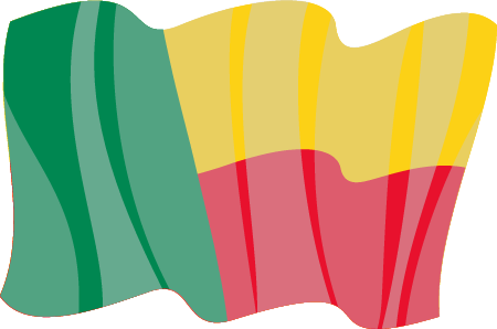 Flag of Benin with Waving Effect
