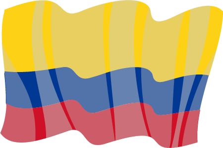 Flag of Colombia Moving with Waving Effect