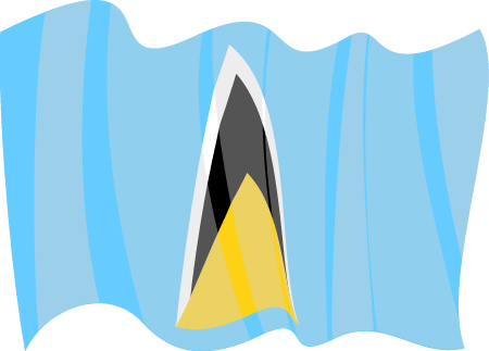 Flag of Saint Lucia with waving pattern