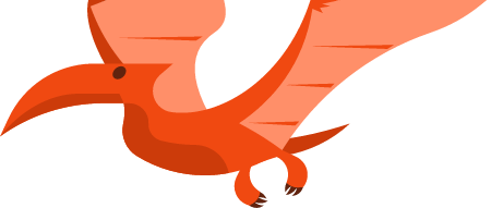 Flying Pterodactyl in Playful Cartoon Style