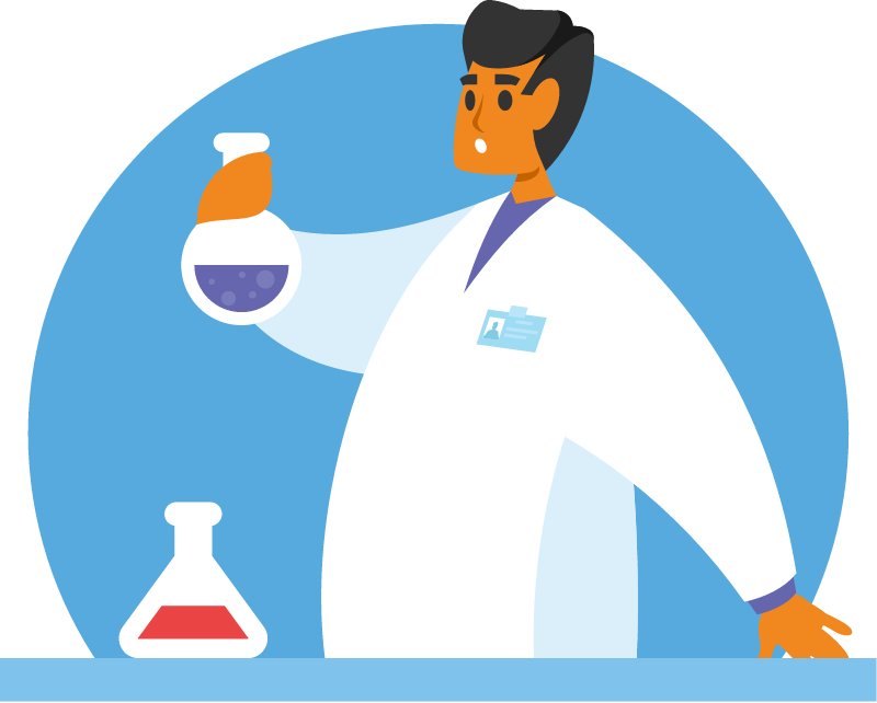 Focused Scientist in the Lab