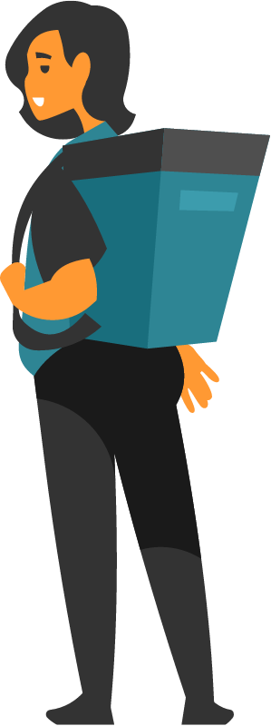 Food Delivery Worker in Action