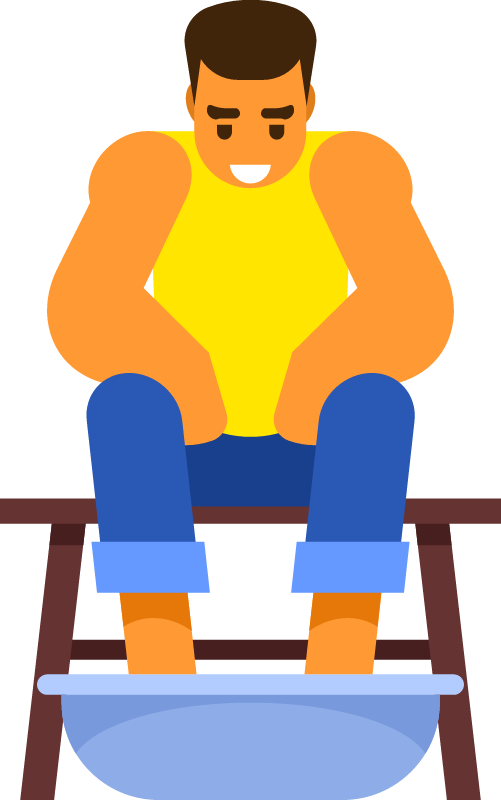 Foot Bath Depicted for Relaxation