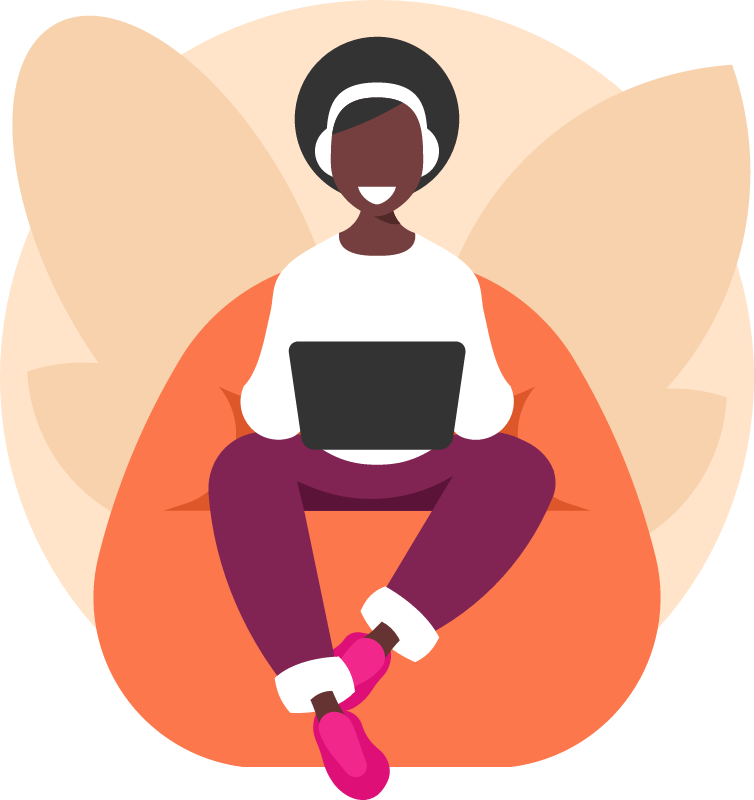 Freelancer Relaxing While Working from Home