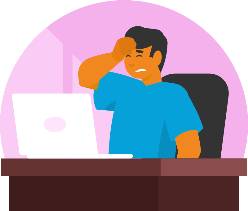 Frustrated Man Realizing an Error