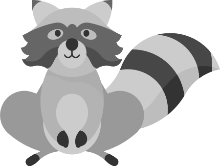 Funny Raccoon Displayed in Playful Cartoon Style