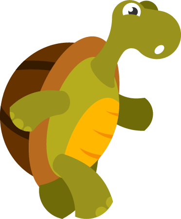 Funny Running Turtle 