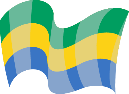 Gabon Waving National Flag in Motion