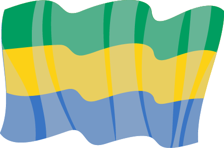 Gabonese National Flag Moving Gracefully
