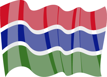 Gambian National Flag Waving Gracefully