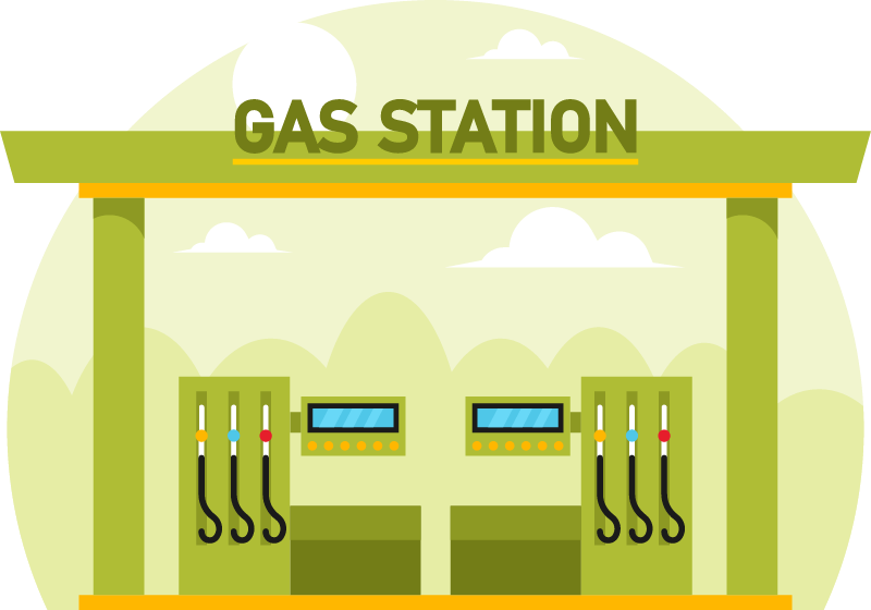 Gas Filling Station Depicted Elegantly