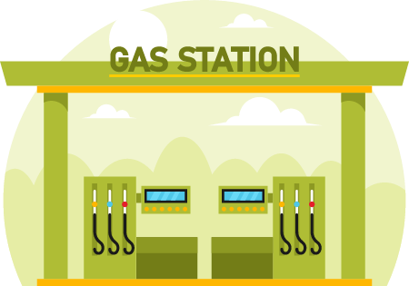 Gas Filling Station Depicted Elegantly