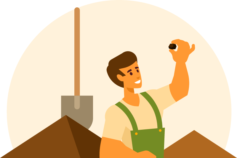 Geologist with Stone in Hand