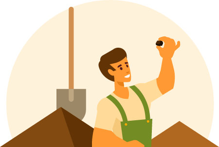 Geologist with Stone in Hand