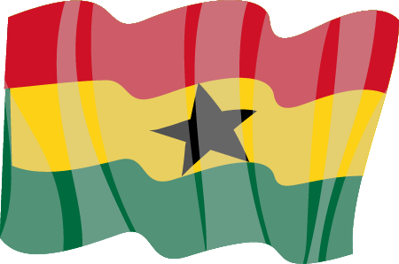 Ghanaian National Flag Waving Elegantly