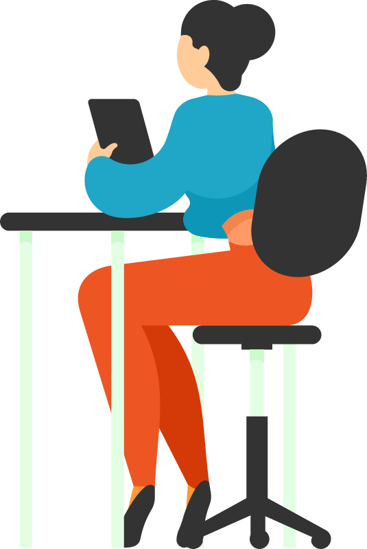Girl Browsing on a Computer Tablet