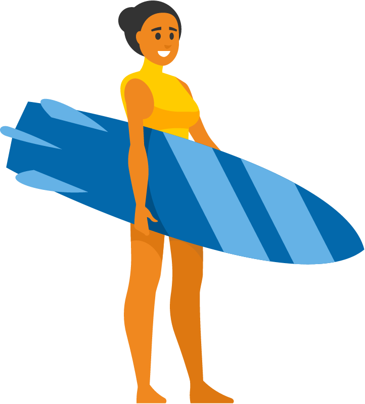 Girl Carrying Surfboard for Beach Adventure