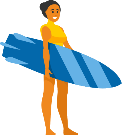 Girl Carrying Surfboard for Beach Adventure